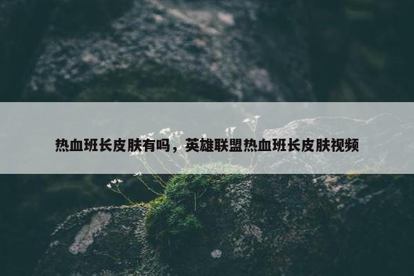 热血班长皮肤有吗，英雄联盟热血班长皮肤视频