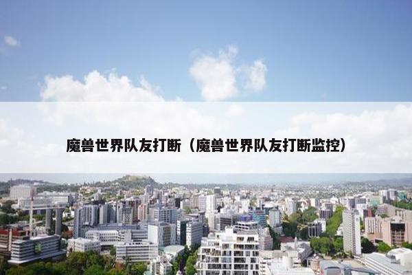 魔兽世界队友打断（魔兽世界队友打断监控）