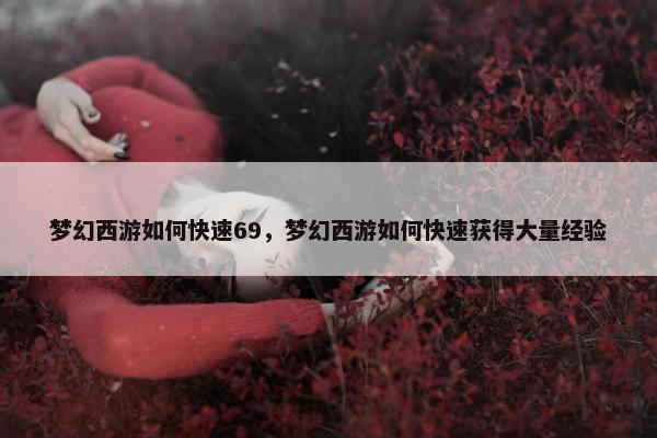 梦幻西游如何快速69，梦幻西游如何快速获得大量经验
