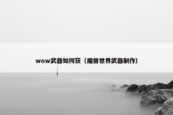 wow武器如何获（魔兽世界武器制作）