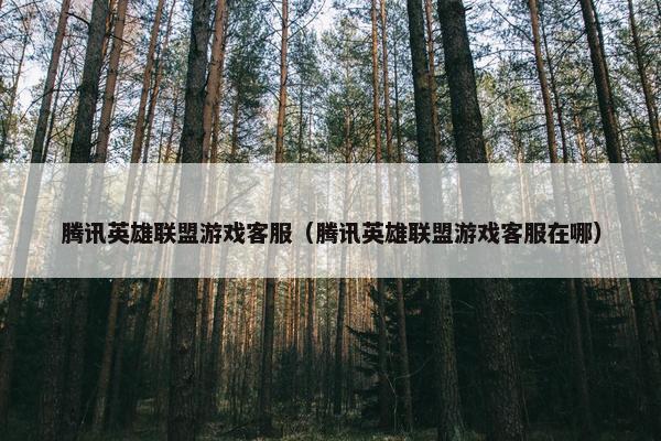 腾讯英雄联盟游戏客服（腾讯英雄联盟游戏客服在哪）