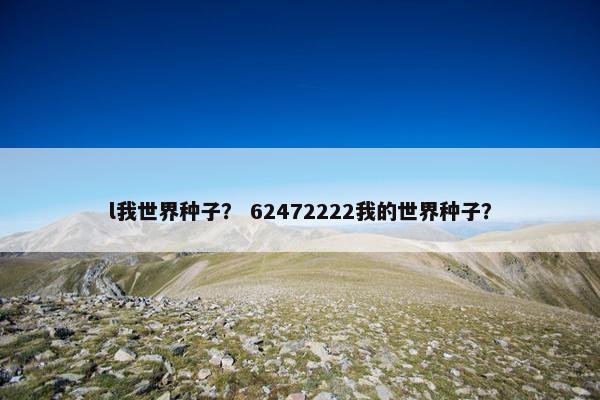 l我世界种子？ 62472222我的世界种子？