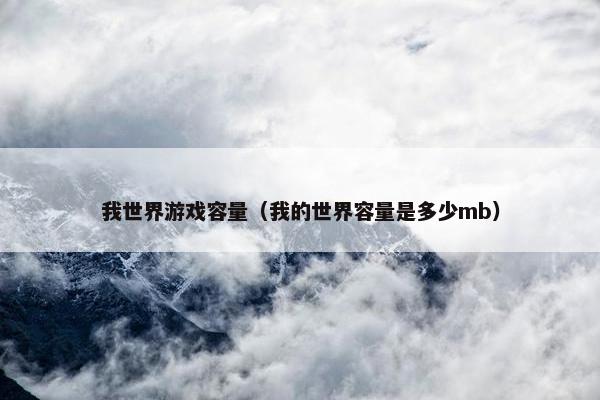 我世界游戏容量（我的世界容量是多少mb）