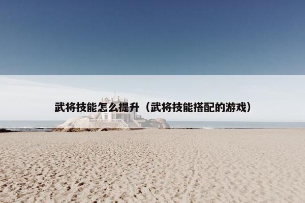 武将技能怎么提升（武将技能搭配的游戏）