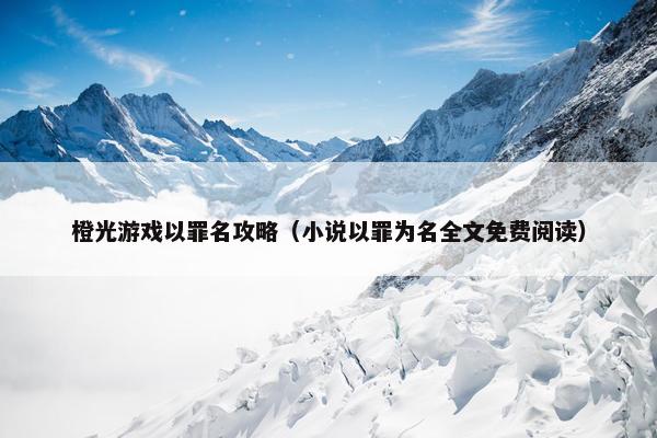 橙光游戏以罪名攻略（小说以罪为名全文免费阅读）