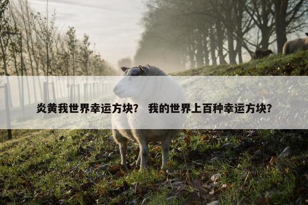 炎黄我世界幸运方块？ 我的世界上百种幸运方块？