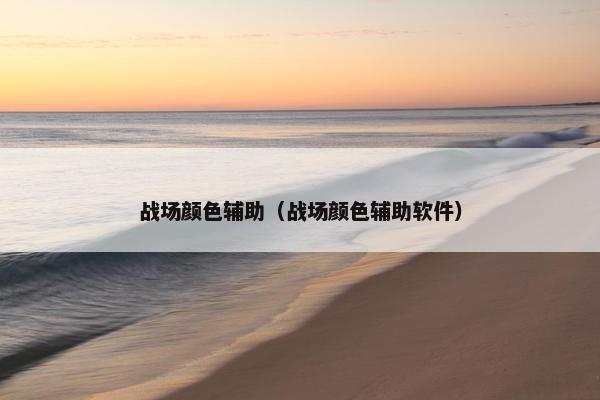 战场颜色辅助（战场颜色辅助软件）