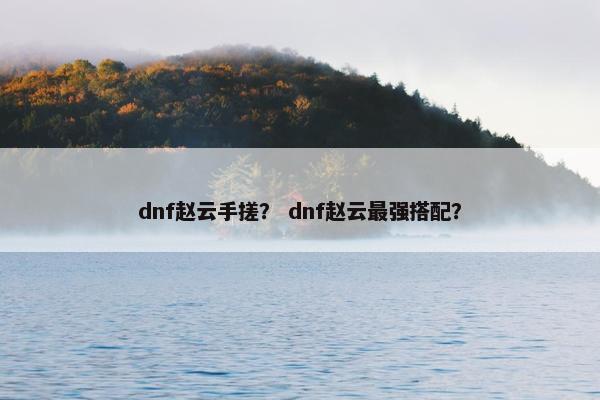 dnf赵云手搓？ dnf赵云最强搭配？