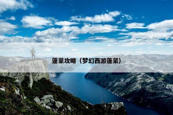 蓬蒙攻略（梦幻西游蓬蒙）