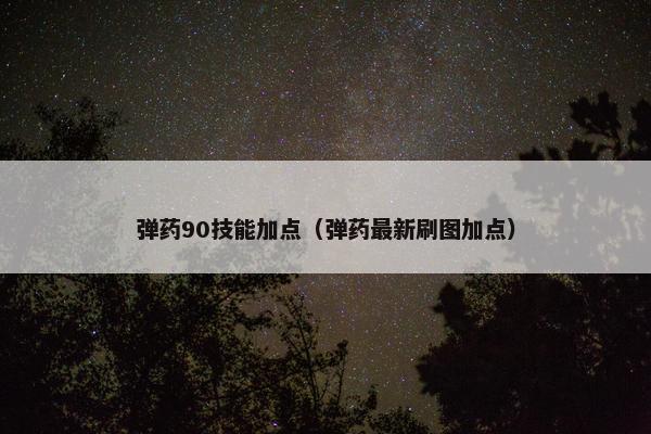 弹药90技能加点（弹药最新刷图加点）