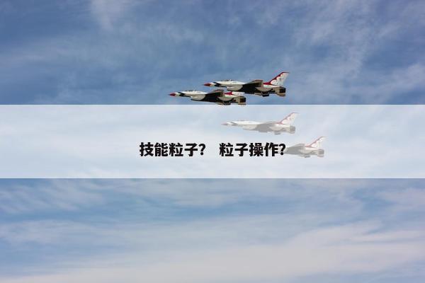 技能粒子？ 粒子操作？