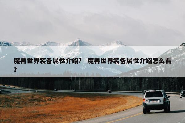 魔兽世界装备属性介绍？ 魔兽世界装备属性介绍怎么看？