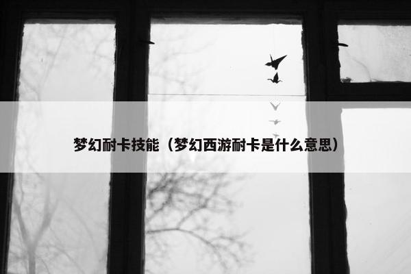 梦幻耐卡技能（梦幻西游耐卡是什么意思）