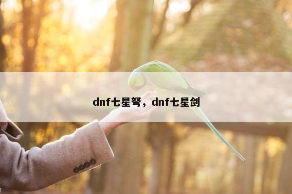 dnf七星弩，dnf七星剑