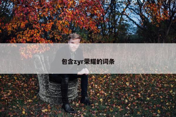 包含zyr荣耀的词条