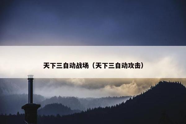 天下三自动战场（天下三自动攻击）