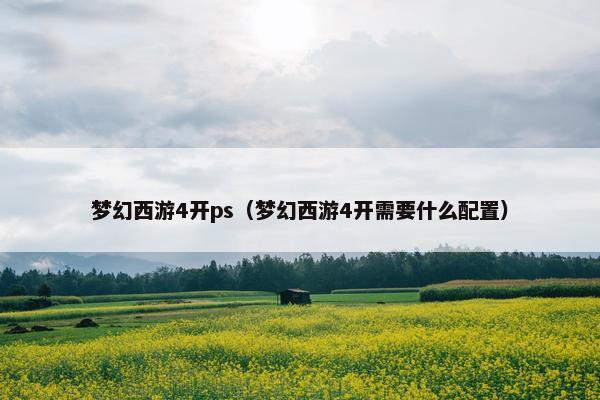 梦幻西游4开ps（梦幻西游4开需要什么配置）