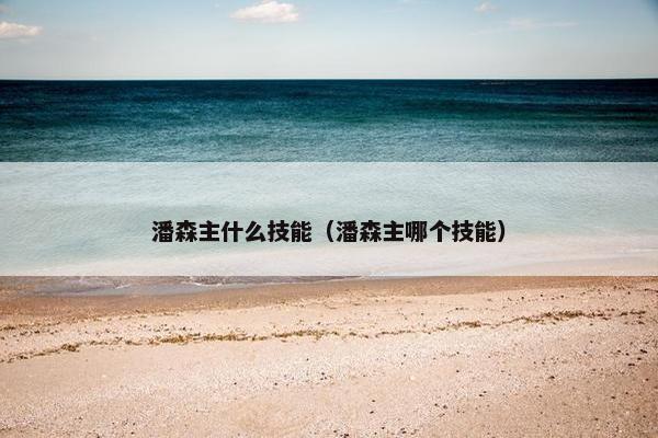 潘森主什么技能（潘森主哪个技能）