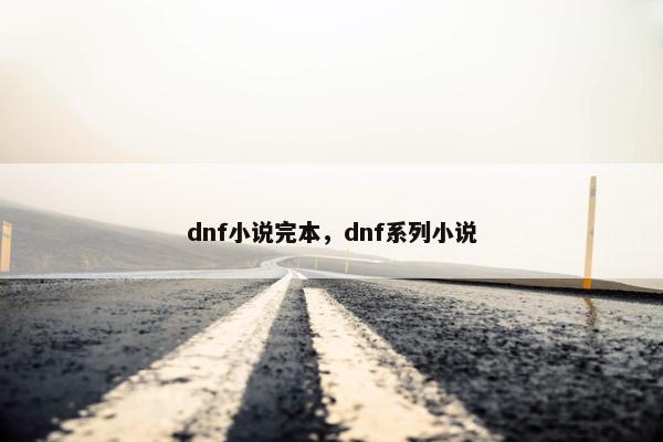 dnf小说完本，dnf系列小说