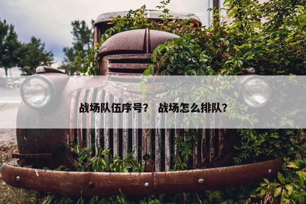 战场队伍序号？ 战场怎么排队？