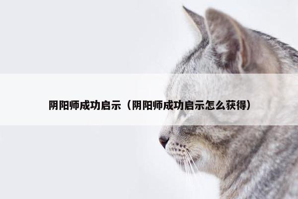 阴阳师成功启示（阴阳师成功启示怎么获得）