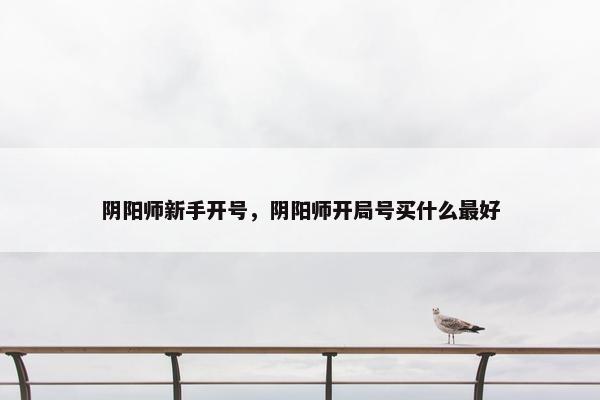 阴阳师新手开号，阴阳师开局号买什么最好